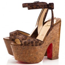 Pantofi cu platformă Christian Louboutin Super Dombasle 140mm, model leopard Pantofi cu platformă Christian Louboutin Super Dombasle 140mm, model leopard