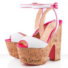 Pantofi cu platformă Christian Louboutin Super Dombasle 140mm, albi Pantofi cu platformă Christian Louboutin Super Dombasle 140mm, albi