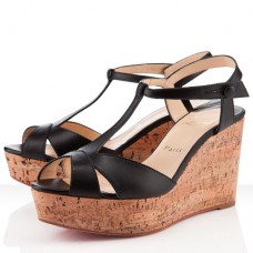 Pantofi cu platformă Christian Louboutin Marina Liège 100mm negri Pantofi cu platformă Christian Louboutin Marina Liège 100mm negri