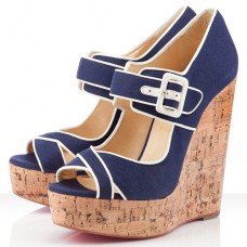 Pantofi cu platformă Christian Louboutin Melides 140mm, bleumarin