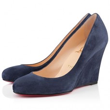 Pantofi cu platformă Christian Louboutin Ron Ron Zeppa 80mm, albaștri Pantofi cu platformă Christian Louboutin Ron Ron Zeppa 80mm, albaștri