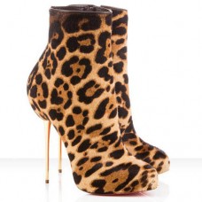 Ghete Christian Louboutin Big Lips Booty 120mm cu imprimeu leopard Ghete Christian Louboutin Big Lips Booty 120mm cu imprimeu leopard