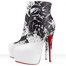 Ghete Christian Louboutin Daf Booty 160mm, albe