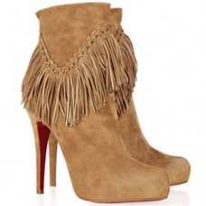 Ghete Christian Louboutin Rom 120mm, culoare Camel