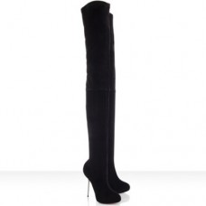 Cizme Christian Louboutin Big Lips Thigh 120mm negre