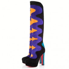Cizme Christian Louboutin Pshycho 120mm, culoare păun Cizme Christian Louboutin Pshycho 120mm, culoare păun