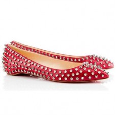 Balerini Christian Louboutin Pigalle Spiked cu crampoane roșii Balerini Christian Louboutin Pigalle Spiked cu crampoane roșii