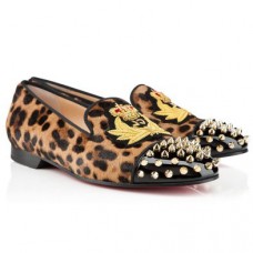 Mocasini Christian Louboutin Intern cu imprimeu leopard