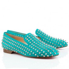 Mocasini Christian Louboutin cu crampoane și talpă plată Caraibes