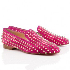 Mocasini Christian Louboutin cu crampoane și talpe Rose Matador