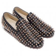 Mocasini Christian Louboutin cu crampoane, negri