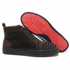 Pantofi sport Christian Louboutin Louis Spikes, culoare ciocolată