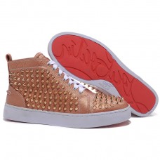 Pantofi sport Christian Louboutin Louis Gold Spikes, taupe