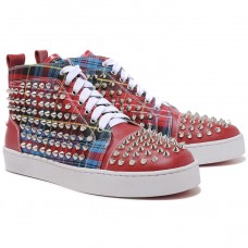 Teniși Christian Louboutin Louis Spikes roșii