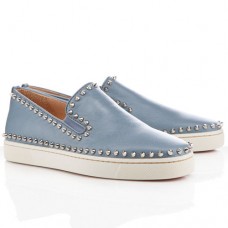 Sandale Christian Louboutin Pik Boat gri deschis