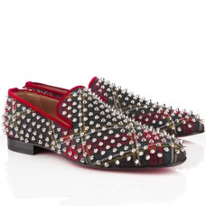 Mocasini Christian Louboutin Rollerboy Spikes roșii
