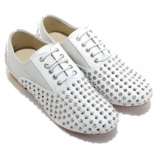 Mocasini Christian Louboutin Fred Spikes albi
