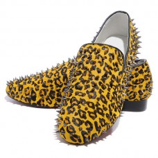 Mocasini Christian Louboutin Rollerboy Spikes aurii
