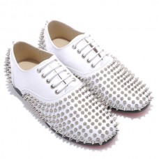 Mocasini Christian Louboutin Rollerboy Spikes albi Mocasini Christian Louboutin Rollerboy Spikes albi