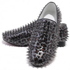 Mocasini Christian Louboutin Rollerboy Spikes gri