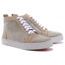 Pantofi sport Christian Louboutin Louis cu pietre, taupe Pantofi sport Christian Louboutin Louis cu pietre, taupe