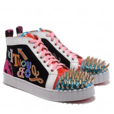 Pantofi sport Christian Louboutin Louis Gold Spikes, multicolori