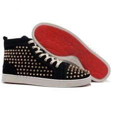 Pantofi sport Christian Louboutin Louis Gold Spikes negri Pantofi sport Christian Louboutin Louis Gold Spikes negri