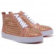 Pantofi sport Christian Louboutin Louis Gold Spikes, taupe