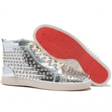 Pantofi sport Christian Louboutin Louis Spikes argintii