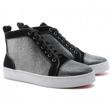 Pantofi sport Christian Louboutin Louis cu bijuterii, negri Pantofi sport Christian Louboutin Louis cu bijuterii, negri