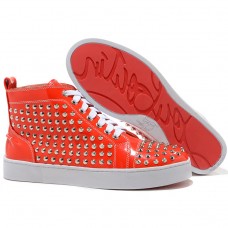 Pantofi sport Christian Louboutin Louis Spikes portocalii