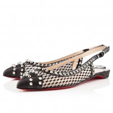Sandale Christian Louboutin Manovra plate negre