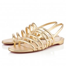 Sandale Christian Louboutin Vildo plate aurii