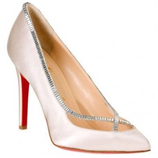 Pantofi Christian Louboutin Super Vic 120mm, albi Pantofi Christian Louboutin Super Vic 120mm, albi