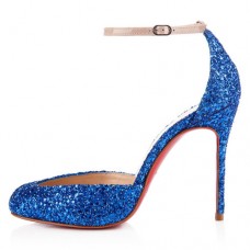 Pantofi Christian Louboutin Tres Decollete 100mm albaștri Pantofi Christian Louboutin Tres Decollete 100mm albaștri