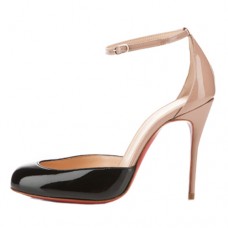 Pantofi cu toc Christian Louboutin Tres Decollete 100mm Negri/Nude