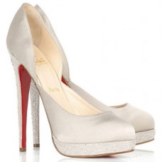 Pantofi Christian Louboutin Eugenie 120mm, albi