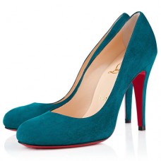 Pantofi Christian Louboutin Ron Ron 100mm cu toc, culoarea păun