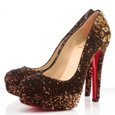 Pantofi Christian Louboutin Bianca 140mm aurii