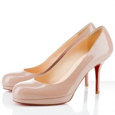 Pantofi cu toc Christian Louboutin Prorata 80mm, culoare nud