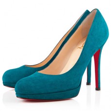 Pantofi Christian Louboutin New Simple 120mm cu toc albastru-pânză
