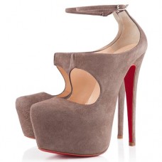 Pantofi Christian Louboutin Maillot 160mm, culoare taupe