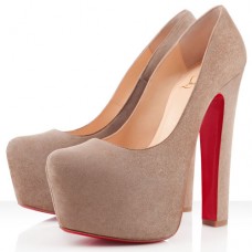 Pantofi Christian Louboutin Daffy 160mm, culoare taupe
