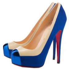 Pantofi Christian Louboutin Mago Two Tone 140mm Albaștri Pantofi Christian Louboutin Mago Two Tone 140mm Albaștri