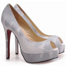 Christian Louboutin Altadama 140mm Peep Toe Pumps Python