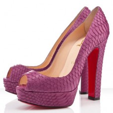 Pantofi Christian Louboutin Bambou 140mm cu vârf deschis, ametist