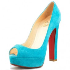 Pantofi Christian Louboutin Bambou 140mm cu vârf deschis, albaștri Pantofi Christian Louboutin Bambou 140mm cu vârf deschis, albaștri
