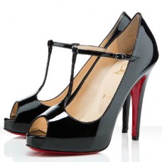 Pantofi Christian Louboutin Burlina 120mm cu vârful deschis, negri