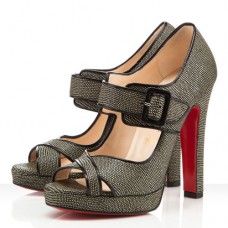 Pantofi Christian Louboutin Dordogne 120mm cu vârful deschis, negri