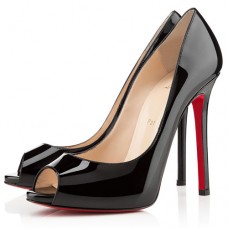Pantofi Christian Louboutin Flo 120mm cu vârful deschis, negri Pantofi Christian Louboutin Flo 120mm cu vârful deschis, negri